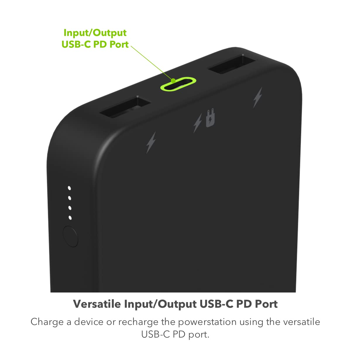 mophie Powerstation 2023 con Banco de energía PD - Batería Interna Grande de 10.000 mAh, (2) Puertos USB-A y (1) Puerto de Entrada/Salida de Carga rápida USB-C PD de 20 W, Apto para Viajes