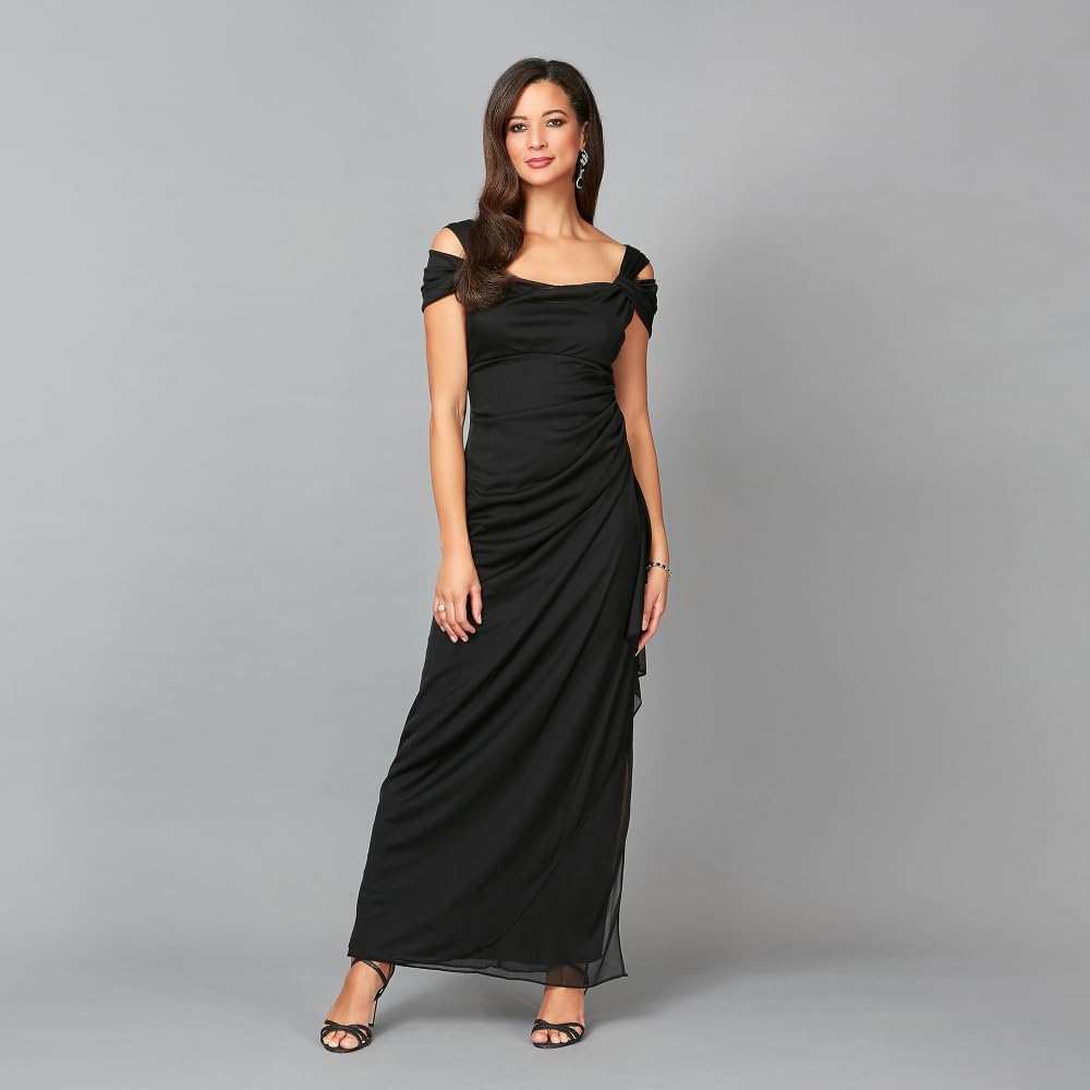 Alex Evenings - Vestido Largo para Mujer, con Hombros Descubiertos, para Madre de la Novia, Evento Formal, invitada de Boda, tamaño pequeño y Regular