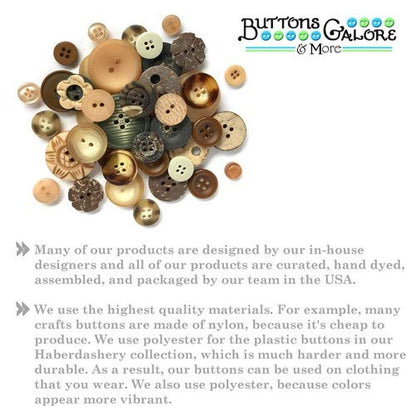 Buttons Galore and More Colección Haberdashery - Amplia selección de botones y adornos novedosos para manualidades, álbumes de recortes, costura, tarjetas y otros proyectos de arte y creativos, 4.5 onzas