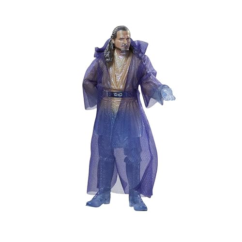 STAR WARS SW BL QUI GON Jinn Force Spirit | Star Wars The Black Series - Figura de acción de 6 pulgadas exclusiva - Force Spirit Qui-Gon Jinn
