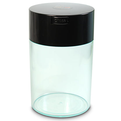 Tightpac America, Inc. Coffeevac 1 LB – la última Sellado al aspiradora Recipiente para café, Color Azul Tintado Cap & Cuerpo, Tapa Negra y Cuerpo Transparente, 1.85 litros / 1.6 Cuartos, 1