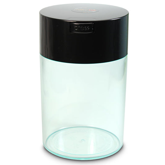 Tightpac America, Inc. Coffeevac 1 LB – la última Sellado al aspiradora Recipiente para café, Color Azul Tintado Cap & Cuerpo, Tapa Negra y Cuerpo Transparente, 1.85 litros / 1.6 Cuartos, 1