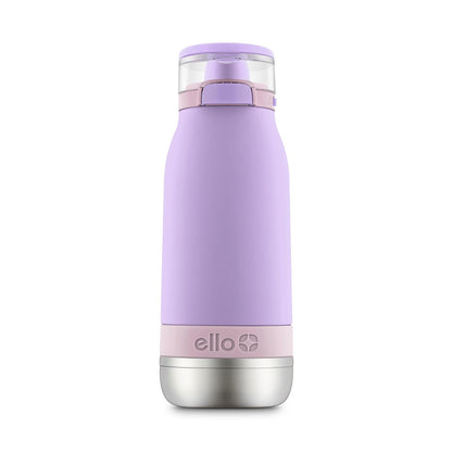 Ello Emma 14oz Vacuum Insulated Stainless Steel Kids Water Bottle with Straw and Built-in Carrying Handle and Leak-Proof Locking Lid for School Backpack, Lunchbox and Outdoor Sports