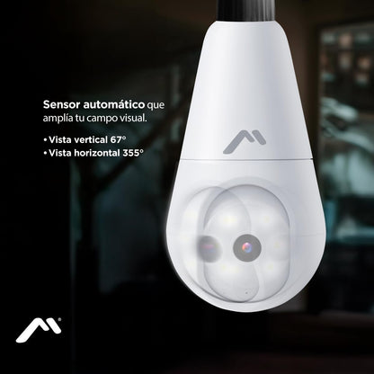 Mitzu Cámara WiFi Robotizada MSC-2012 para Socket | Visualiza con Smartphone, 360 grados