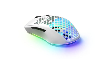 SteelSeries Aerox 3 Wireless - Mouse para Juegos Holey RGB - Diseño Ultraligero Resistente al Agua - Sensor óptico de Aire TrueMove de 18 K dpi