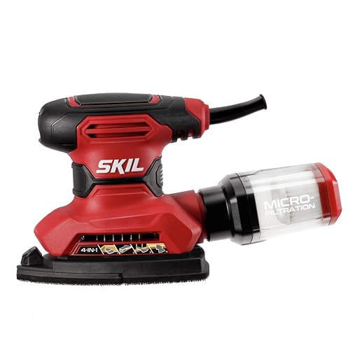 SKIL SR232301 - Lijadora de detalles multifunción con microfiltro, 3 accesorios adicionales y 12 hojas de lijado
