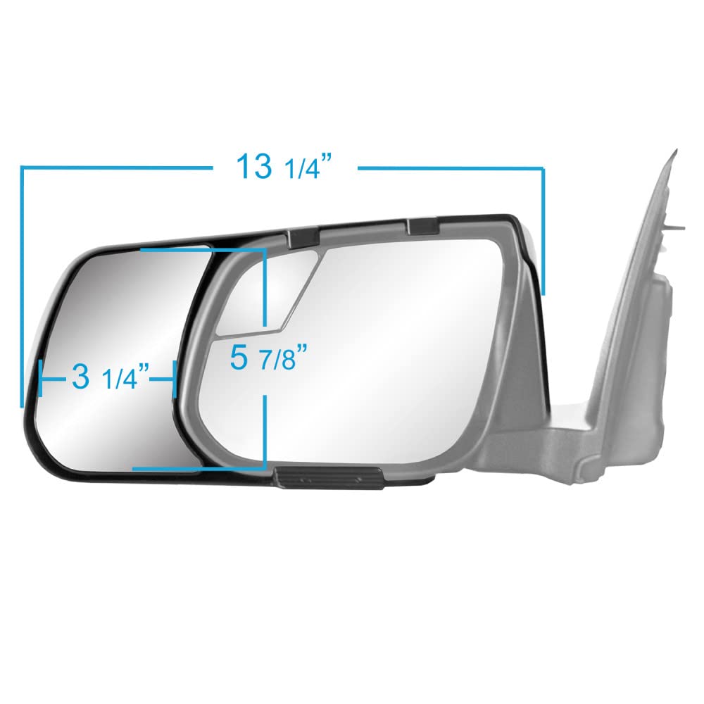 K Source 80940 Snap & Zap Espejo de Remolque Personalizado para Chevrolet Colorado 15-22, GMC Canyon, Negro