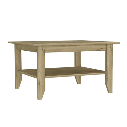 Espacio Klik Mesa de Centro Essential armable, Color Duna, Dimensiones 80 Largo X 70 Ancho X 45 Alto cm, Estilo contemporáneo, con un entrepaño