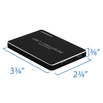 Kingwin KU-3200U3C CNC Aluminum Dual M.2 NGFF B / B+M Key SSD SATA Base Raid Externo, USB 3.1 (Gen 2 Tipo C) hasta 10 Gbps de velocidad, soporte UASP, Hot Plug & Play, LED para acceso y alimentación,