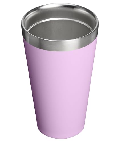 STANLEY Adventure - Vaso de cerveza apilable de 16 onzas, taza de beber apilable para bebidas frías, apto para lavaplatos, vaso de acero inoxidable aislado | sin BPA | orquídea suave