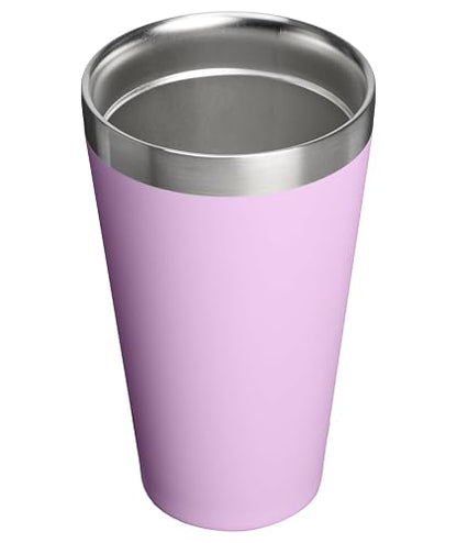 STANLEY Adventure - Vaso de cerveza apilable de 16 onzas, taza de beber apilable para bebidas frías, apto para lavaplatos, vaso de acero inoxidable aislado | sin BPA | orquídea suave