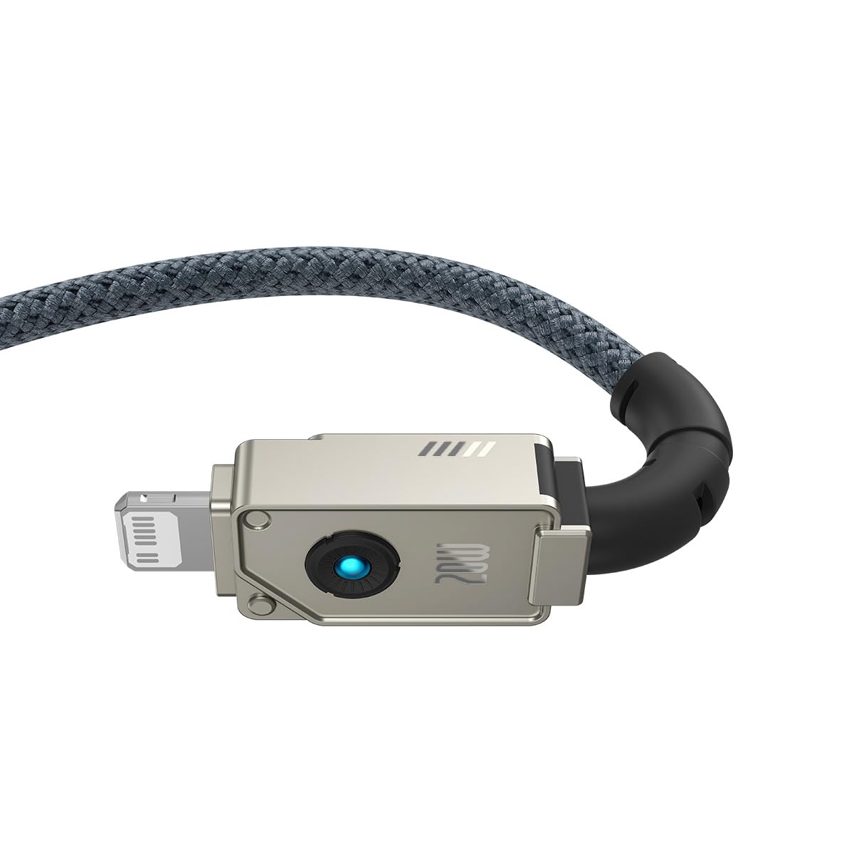 Baseus Cable de Fibra de aramida F-12 irrompible de Carga rápida y Datos Tipo-C a Lightning, 20W, 2m, Blanco