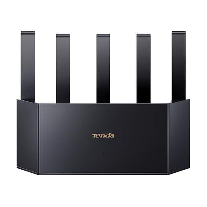 Tenda Router RX12L Pro WiFi 6 AX3000 WiFi de Doble Banda, 5 Antenas de 6dBi, 4 Puertos Gigabit, Diseño Vertical, Compatible con WPA3 y VPN