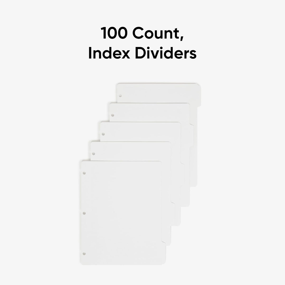 Smead 89415 Divisores tamaño carta para carpetas de 3 anillas (color blanco, 5 por juego, 20 juegos por caja, pestañas de 1/5)