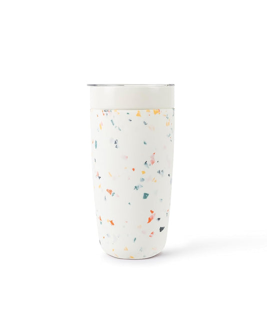 W&P Porter - Vaso aislado de 20 onzas, sin sabor metálico recubierto de cerámica para agua, café y té, aislamiento al aspiradora de boca ancha, apto para lavaplatos, color crema