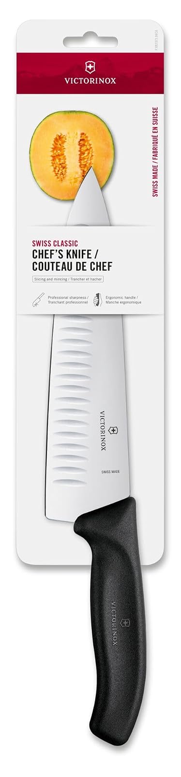 Victorinox 6.8083.20B Cuchillo de Chef Swiss Classic con Alveolos, 20 cm