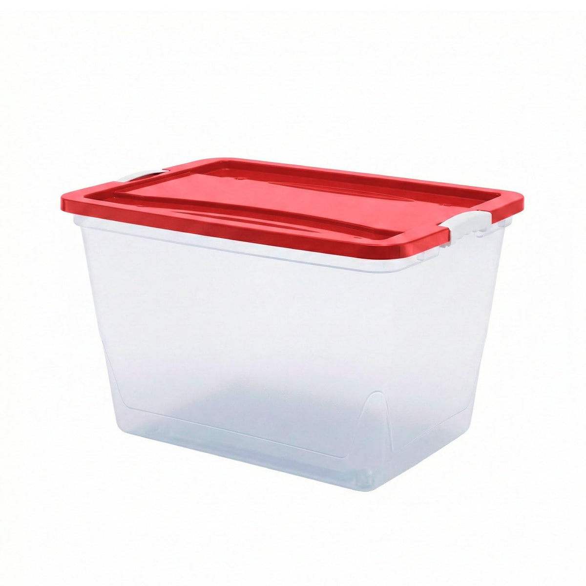 Caja de Almacenamiento 65 L Transparente con Tapa Roja y Broches - Rojo Chef