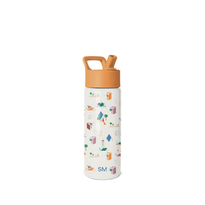 Simple Modern Summit Botella Infantil con Popote, 18 oz, Diseños Infantiles - - Club de libros - 0.5 Litros