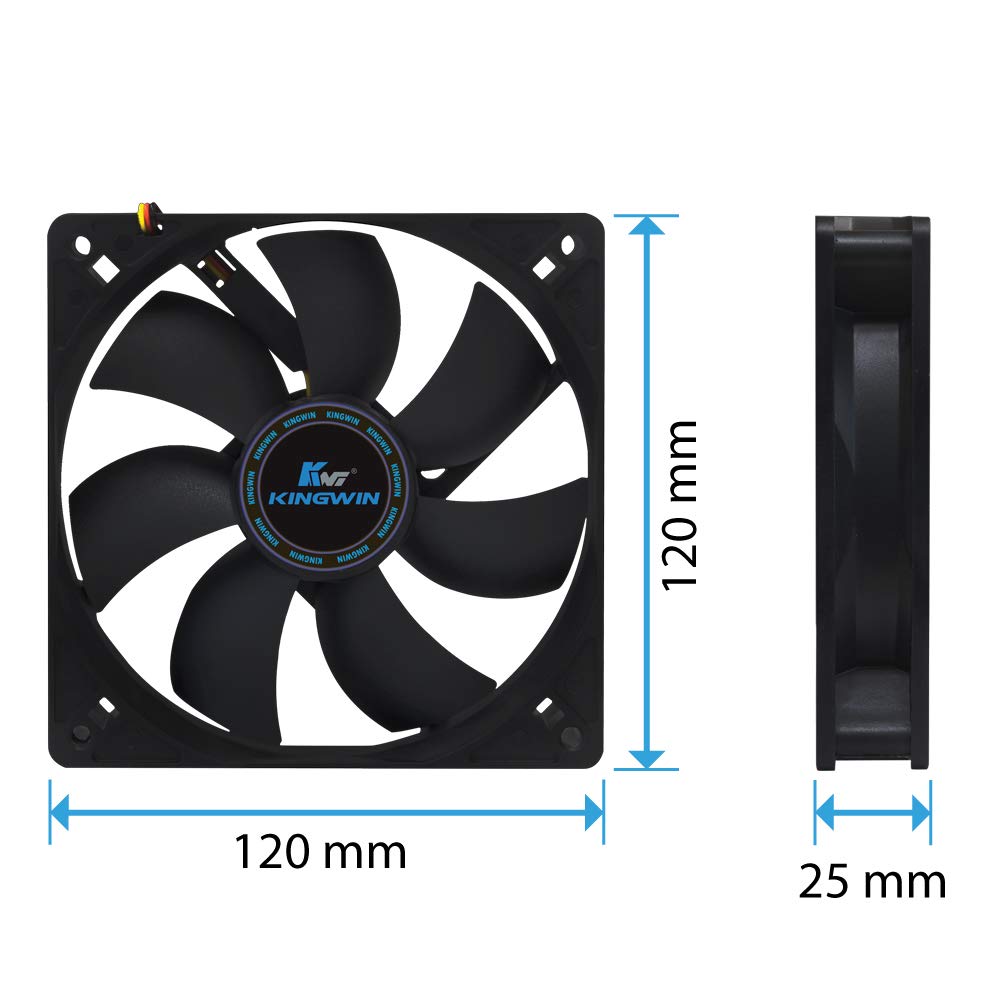 KingWin 120 x 120 mm Long Life Bearing Case Fan CF-012LB Black