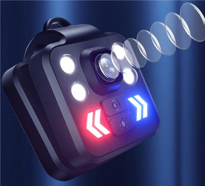 Cámara Corporal 1080P, Mini Grabadora de Video con Grabación de Audio y Video, Luz LED de 3 Modos, Tarjeta de 32G, Cámara Deportiva Impermeable para Acampar, Viajar