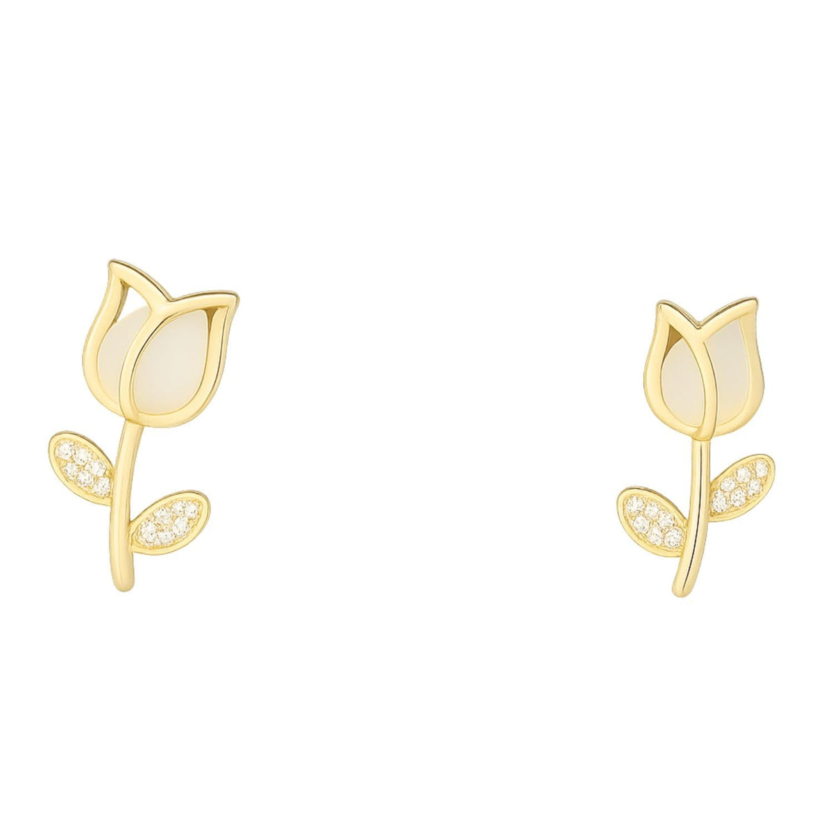 XYPHIELLE Juego de 3 Piezas de Tulipán para Mujer: Collar con Dije, Pulsera y Aretes Bañado en Oro - Joyería Elegante Versátil