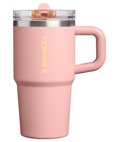 Stanley Quencher ProTour Vaso Térmico con Popote Abatible, Acero Inoxidable - 20 Ounces - Rosa melocotón