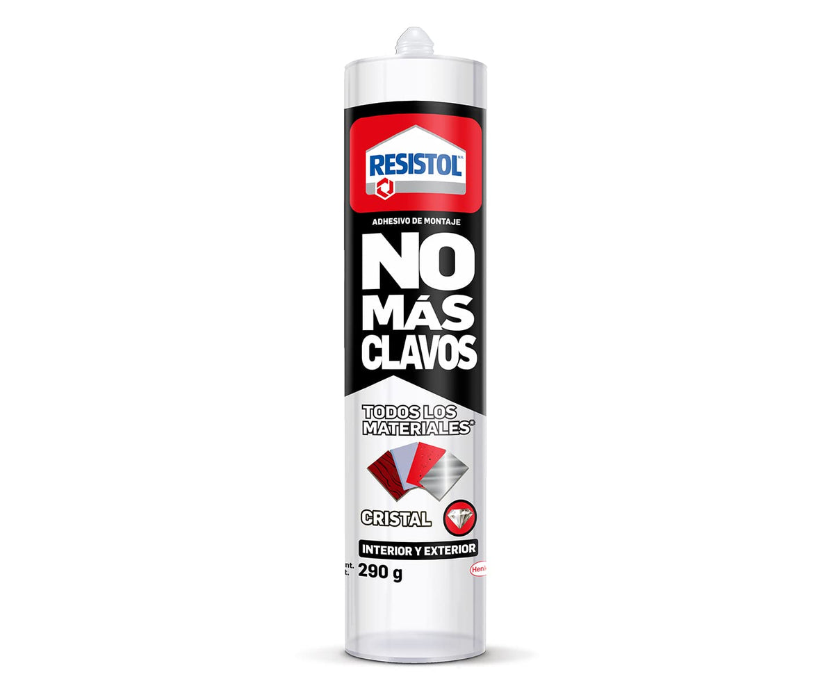 Resistol Uno Para Todo Cristal, adhesivo fuerte, agarre inmediato, consistencia pastosa y flexible, libre de solventes, tecnología Flextec, transparente, 1x290g
