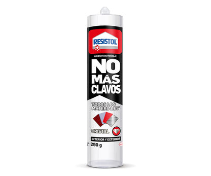 Resistol Uno Para Todo Cristal, adhesivo fuerte, agarre inmediato, consistencia pastosa y flexible, libre de solventes, tecnología Flextec, transparente, 1x290g