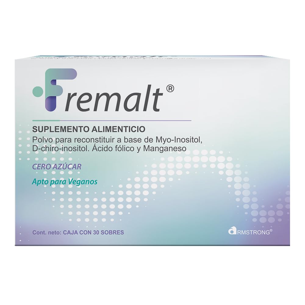 Fremalt Polvo Suplemento Alimenticio en Polvo a Base de Myo-inositol y Acido F?lico, Con 30 Sobres de 2.5 Gr, Para Restaurar las Alteraciones Metab?licas y Reproductivas, Apto para Pacientes