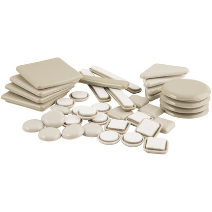 Super Sliders - Paquete múltiple deslizadores de muebles o movidores para alfombras para proteger los muebles y moverse sin esfuerzo, beige (paquete de 40)
