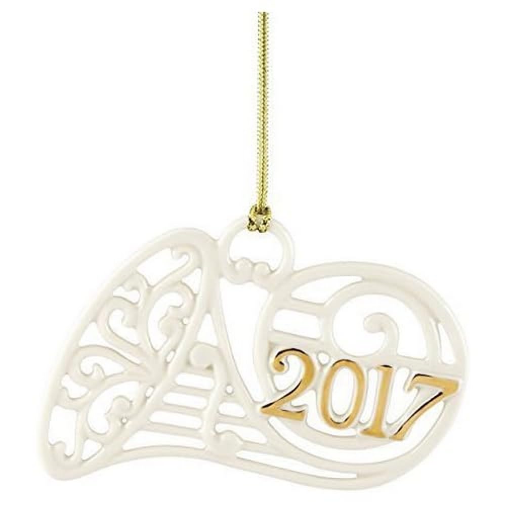 Lenox Ornamentos anuales de China 2017 Happy Holly Days Fresh Powder muñeco de nieve, cuerno, Blanco, 1, 1