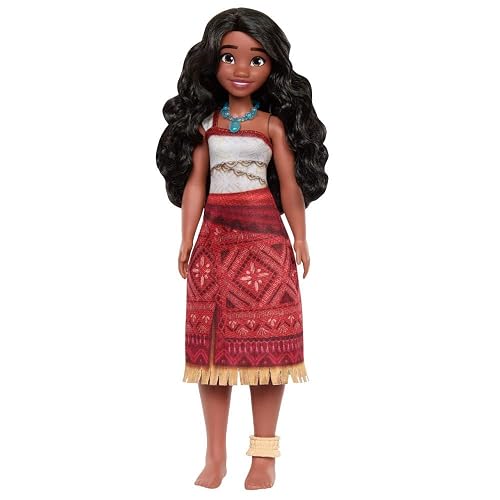 Moana 2 Muñeca Moana Disney con Cabello Ondulado Articulaciones Móviles Vestido Inspirado En La Película Y Accesorios para Niñas De 3 Años En Adelante