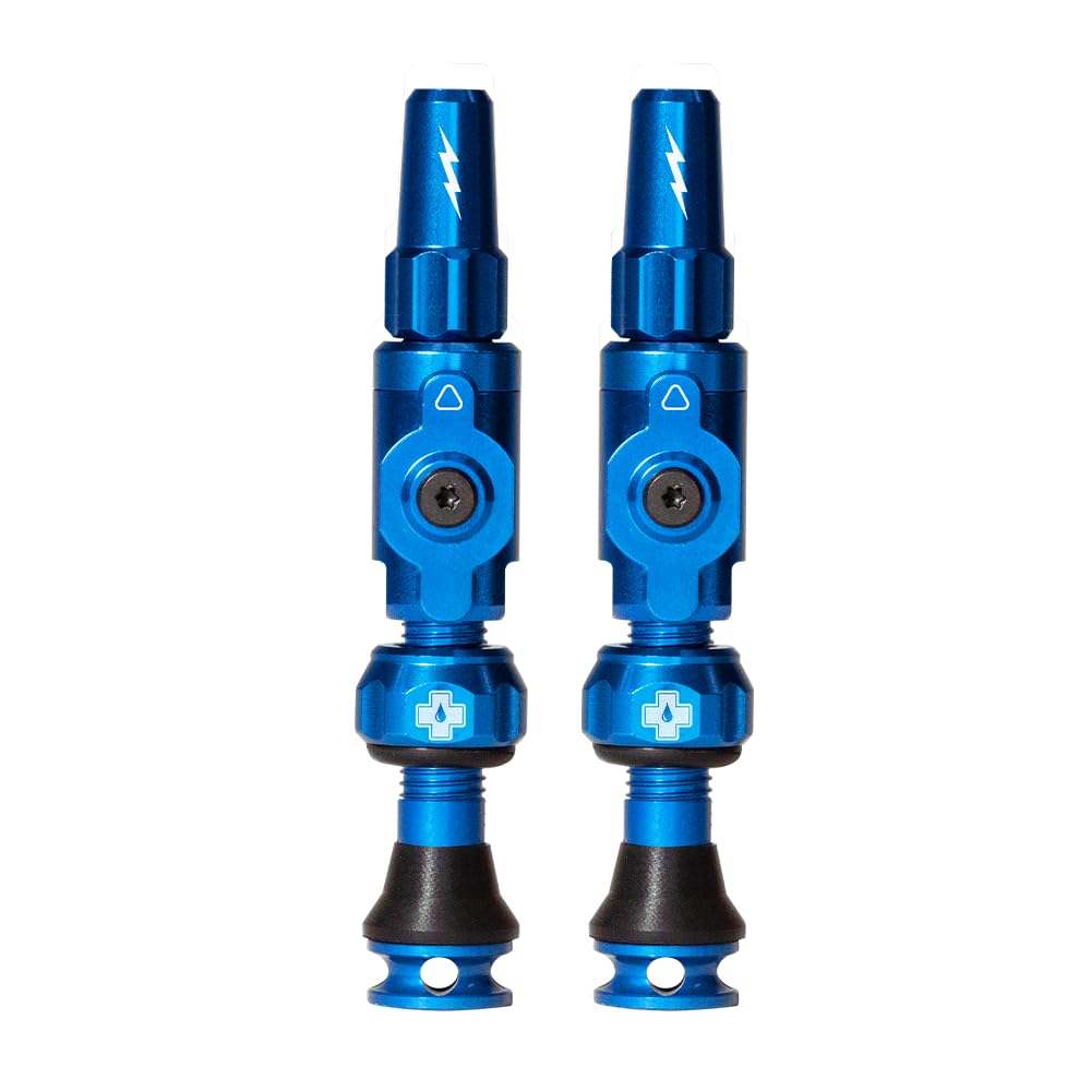 Muc-Off - Válvulas sin cámara Big Bore Lite, Color Azul, 35 mm, Tapas de Polvo diseñadas de precisión para Bicicletas con tecnología revolucionaria de Flujo de Aire, Tapas de válvula Presta para - 35mm - Azul