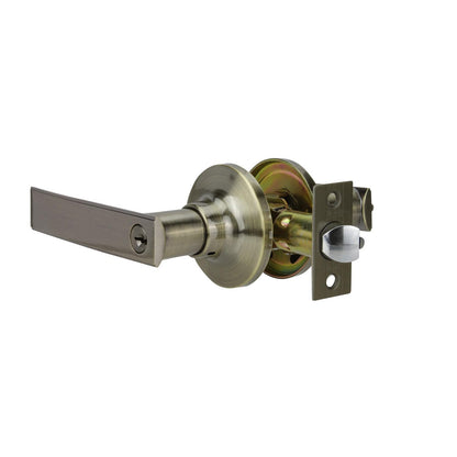 Phillips Manija Cipres Recámara Latón Antiguo | Cerradura Tubular Anti Tarjeta | Estilo Clásico Vintage | Puertas 35-45mm | Incluye Llaves y Garantía