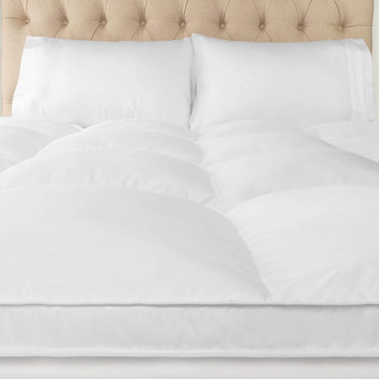 Grand Down - Colchón de plumón alternativo para todas las estaciones, color blanco, Moderno, Blanco, Individual, 1, 1
