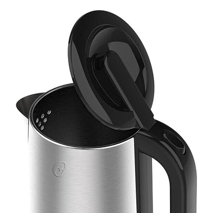 Oster Hervidor Eléctrico de Acero Inoxidable 1200 W con Capacidad de 2 L | Apagado automático, base antideslizante, luz LED, diseño ergonómico y asa que no se calienta,