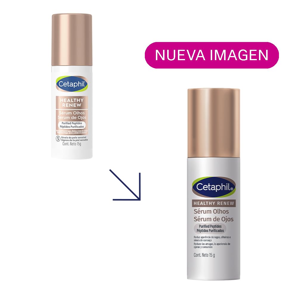 Cetaphil Healthy Renew Sérum de Ojos Tratamiento Arrugas y Cansancio 15 g | Con péptidos al 2%, vitaminas y extractos botánicos, ayuda a reducir ojeras, líneas finas y fatiga y mejora el brillo natural