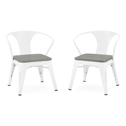Delta Children Set de 2 Sillas Bistro Infantiles - White with Grey Barnboard - Talla única