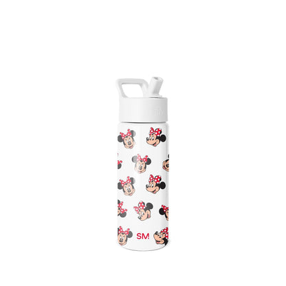 Simple Modern Summit Botella Infantil con Popote, Acero Inoxidable, Diseño Disney - Disney-Minnie Mouse Fun - 0.5 Litros