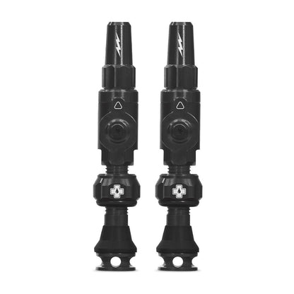 Muc-Off - Válvulas sin cámara Big Bore Lite, Color Negro, 45 mm, Tapas Antipolvo de precisión para con tecnología revolucionaria de Flujo de Aire, Tapas de válvula Presta para