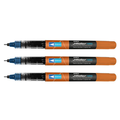 Zebra Bolígrafo J-Roller NRB Tinta Líquida Punta Aguja 0.5 m Clip metálico Caja 6 Piezas (Azul)
