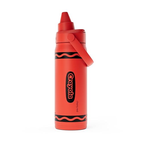 CamelBak Crayola Chug - Botella de agua de acero inoxidable, color rojo cereza, 16 onzas