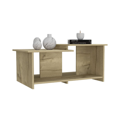 Espacio Klik KLIK Mesa de Centro wema armable, Color Duna, Dimensiones 89.3 Largo X 53.1 Ancho X 41.6 Alto cm, Estilo contemporáneo, con Superficie Amplia