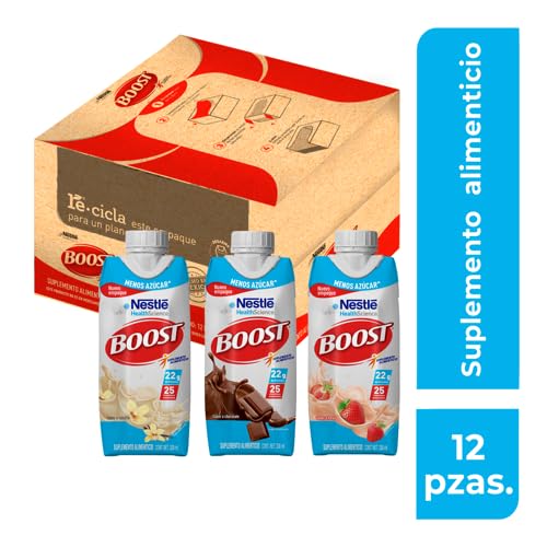 Boost Menos Azúcar Suplemento Alimenticio Mix de Sabores 12 pzas 330ml c/u