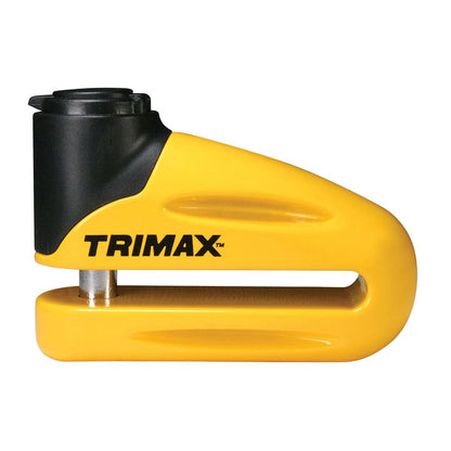 Trimax t665ly Bloqueo de Disco de Metal endurecido, Color Amarillo 10 mm Pin (Largo) de Garganta con Funda y Cable recordatorio