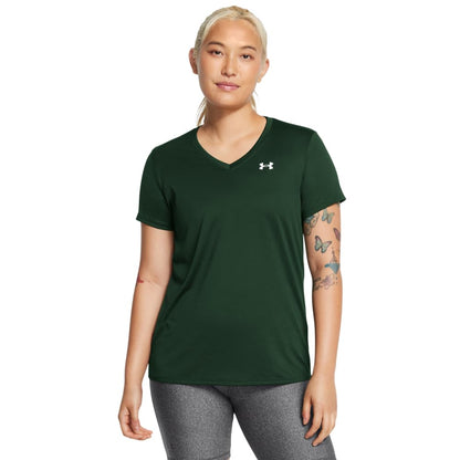 Under Armour Tech Playera Manga Corta Cuello en V Mujer - (301) Forest Green - White - M