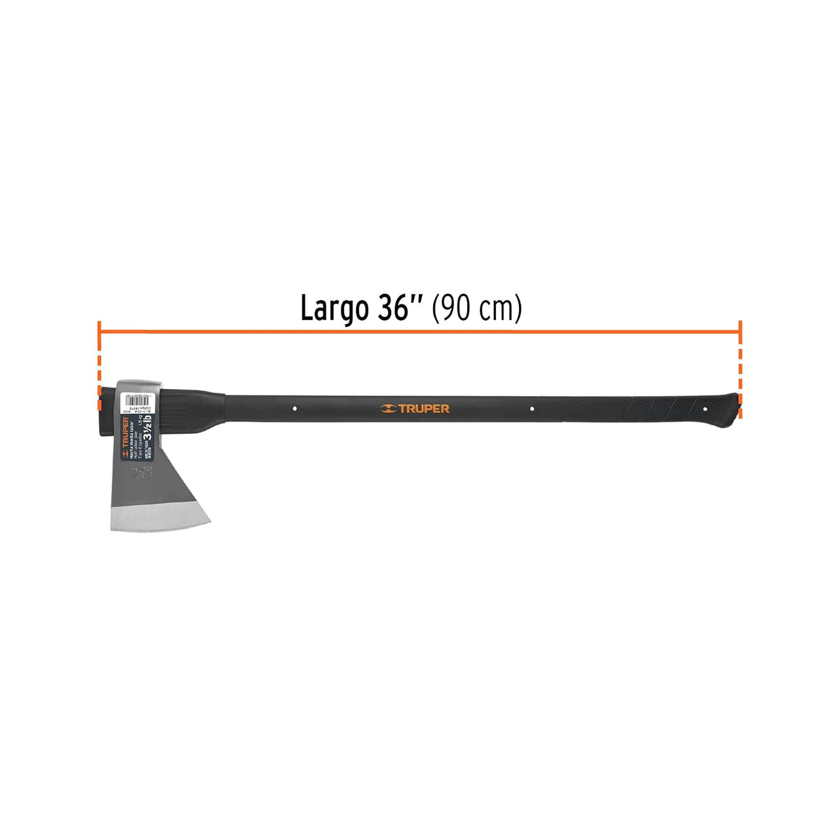 Truper ML-3-1/2M, Hacha media labor, 3-1/2 lb, mango de 36"
