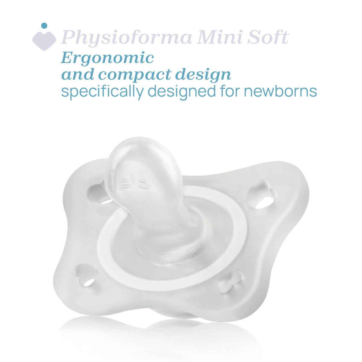 Chicco PhysioForma - Succhietto Gommotto Mini Soft 0-2M Silicone Rosa, 2 Pezzi