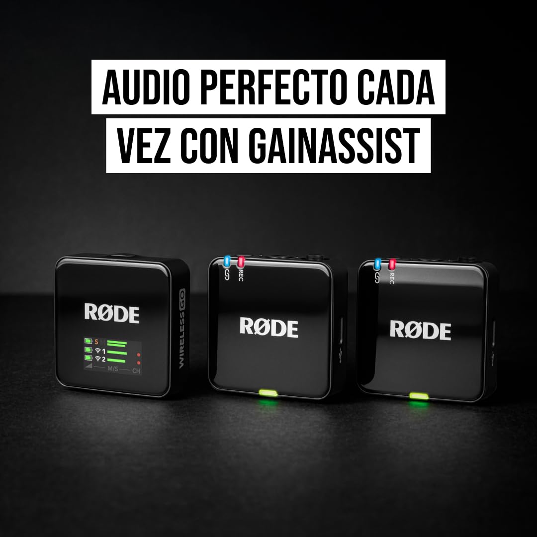 RØDE Wireless GO Gen 3 Sistema de Micrófono (Negro) | Inalámbrico, Para Cámaras, Teléfonos y Computadoras, 32 Bit Float, GainAssist