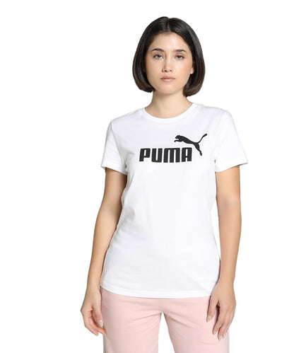 PUMA Essentials No. 1 Logo Playera Cropped Mujer - CH - Blanco